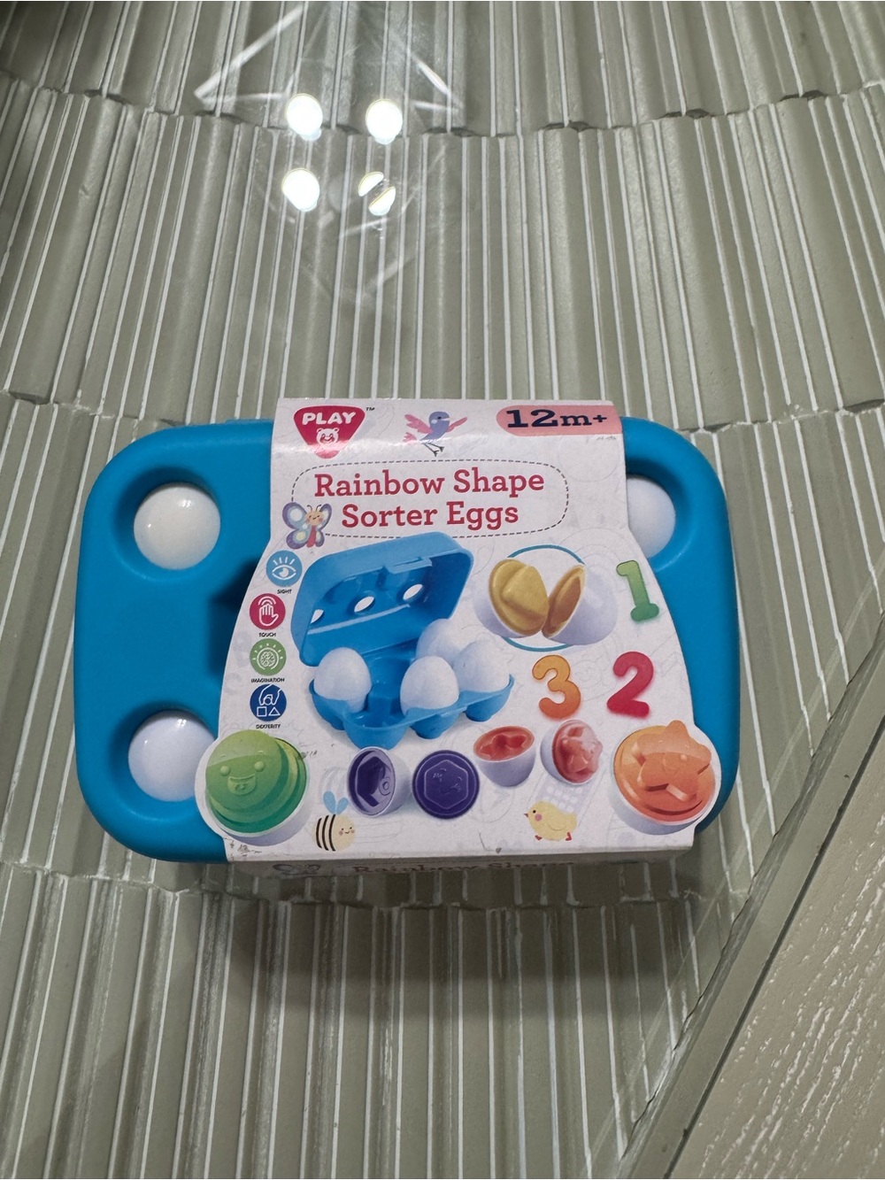 Rainbow Shape Sorter Eggs - Blue Shape Sorting Toy